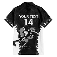 Aotearoa Rugby Custom Family Matching Short Sleeve Bodycon Dress and Hawaiian Shirt Maori Kiwi - Mascot Style LT14 - Polynesian Pride