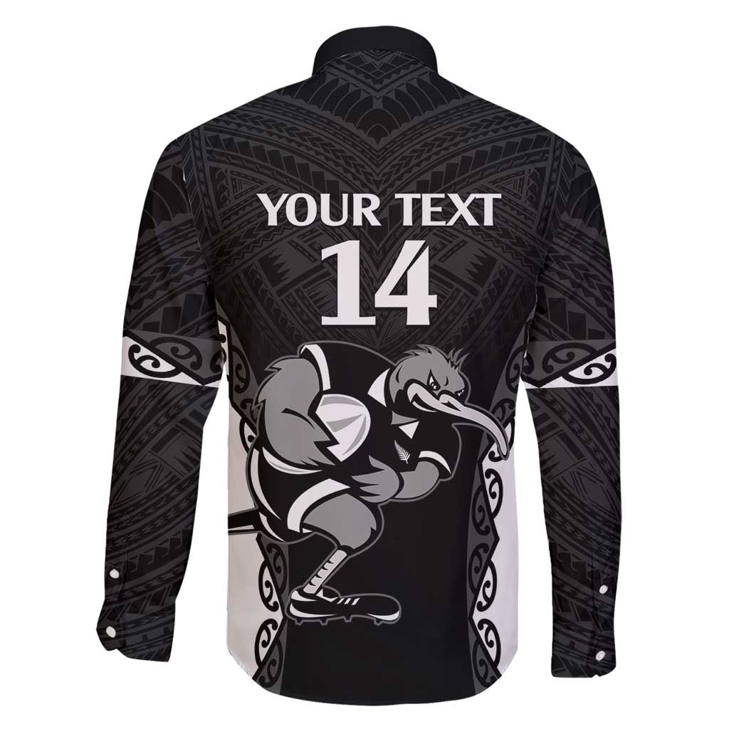 Aotearoa Rugby Custom Family Matching Short Sleeve Bodycon Dress and Hawaiian Shirt Maori Kiwi - Mascot Style LT14 - Polynesian Pride