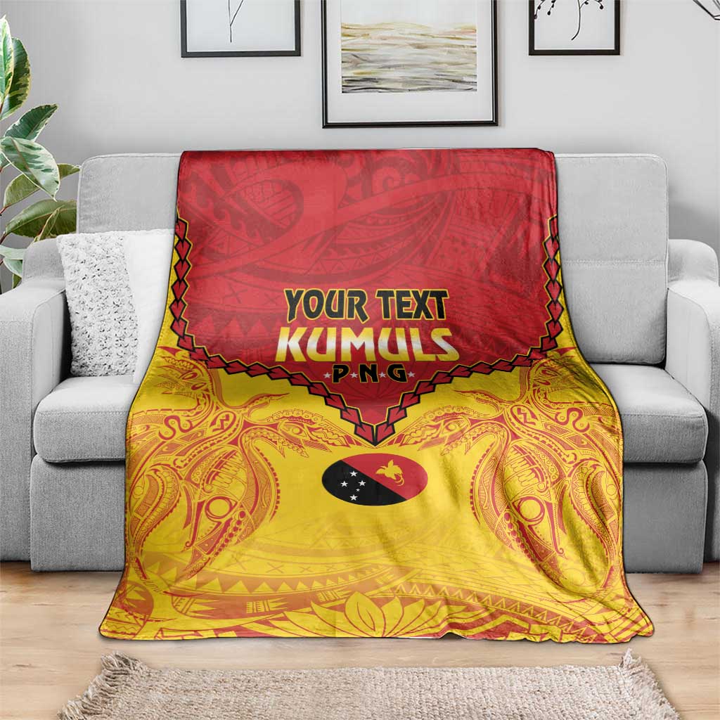 Papua New Guinea Rugby Custom Blanket Go Kumuls PNG - Polynesian Pattern