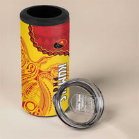 Custom Papua New Guinea Rugby 4 in 1 Can Cooler Tumbler Go Kumuls PNG - Polynesian Pattern