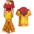 Papua New Guinea Rugby Custom Couples Matching Mermaid Dress and Hawaiian Shirt Go Kumuls PNG - Polynesian Pattern