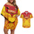 Papua New Guinea Rugby Custom Couples Matching Off Shoulder Short Dress and Hawaiian Shirt Go Kumuls PNG - Polynesian Pattern