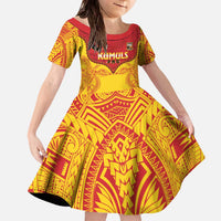Papua New Guinea Rugby Custom Family Matching Off The Shoulder Long Sleeve Dress and Hawaiian Shirt Go Kumuls PNG - Polynesian Pattern