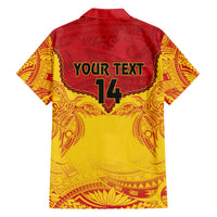 Papua New Guinea Rugby Custom Family Matching Off The Shoulder Long Sleeve Dress and Hawaiian Shirt Go Kumuls PNG - Polynesian Pattern