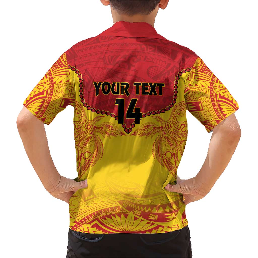Papua New Guinea Rugby Custom Family Matching Short Sleeve Bodycon Dress and Hawaiian Shirt Go Kumuls PNG - Polynesian Pattern LT14 - Polynesian Pride