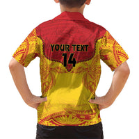Papua New Guinea Rugby Custom Family Matching Short Sleeve Bodycon Dress and Hawaiian Shirt Go Kumuls PNG - Polynesian Pattern LT14 - Polynesian Pride