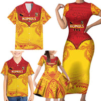 Papua New Guinea Rugby Custom Family Matching Short Sleeve Bodycon Dress and Hawaiian Shirt Go Kumuls PNG - Polynesian Pattern LT14 - Polynesian Pride