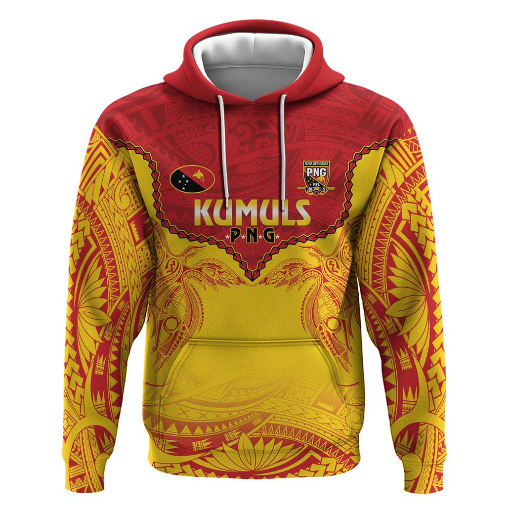 Papua New Guinea Rugby Custom Hoodie Go Kumuls PNG - Polynesian Pattern