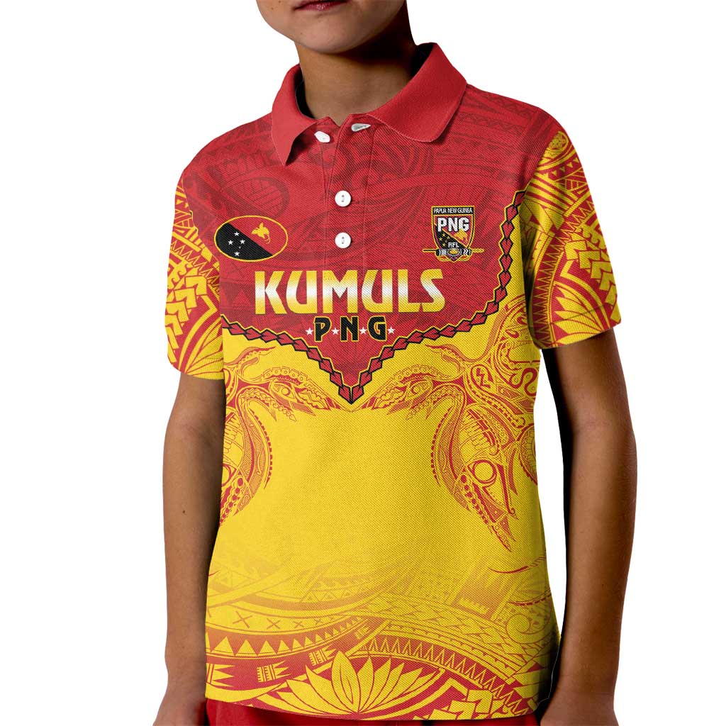 Papua New Guinea Rugby Custom Kid Polo Shirt Go Kumuls PNG - Polynesian Pattern