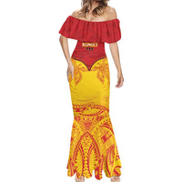 Papua New Guinea Rugby Custom Mermaid Dress Go Kumuls PNG - Polynesian Pattern