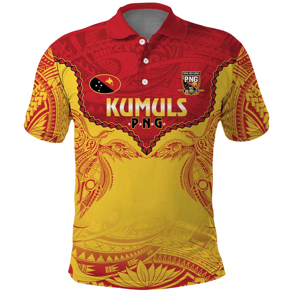 Papua New Guinea Rugby Custom Polo Shirt Go Kumuls PNG - Polynesian Pattern