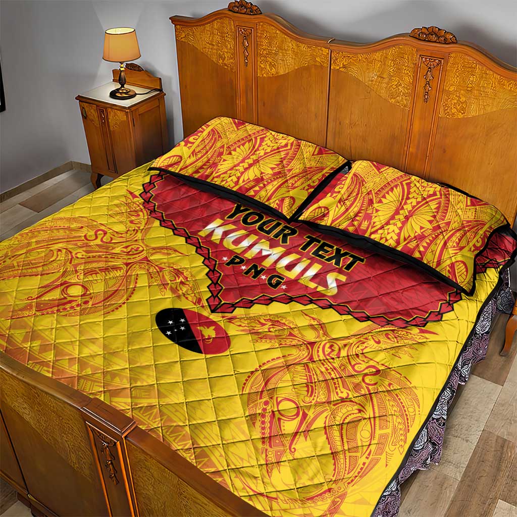 Papua New Guinea Rugby Custom Quilt Bed Set Go Kumuls PNG - Polynesian Pattern