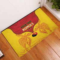Papua New Guinea Rugby Custom Rubber Doormat Go Kumuls PNG - Polynesian Pattern