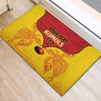 Papua New Guinea Rugby Custom Rubber Doormat Go Kumuls PNG - Polynesian Pattern