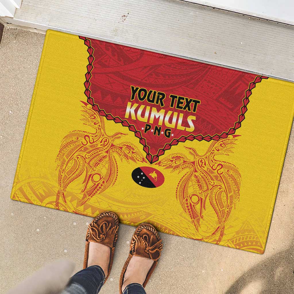 Papua New Guinea Rugby Custom Rubber Doormat Go Kumuls PNG - Polynesian Pattern