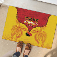 Papua New Guinea Rugby Custom Rubber Doormat Go Kumuls PNG - Polynesian Pattern