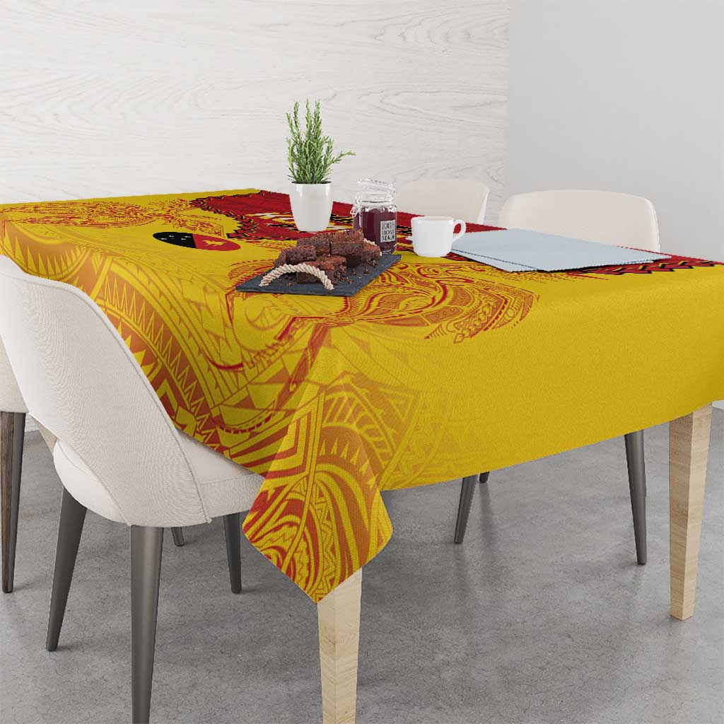 Papua New Guinea Rugby Custom Tablecloth Go Kumuls PNG - Polynesian Pattern