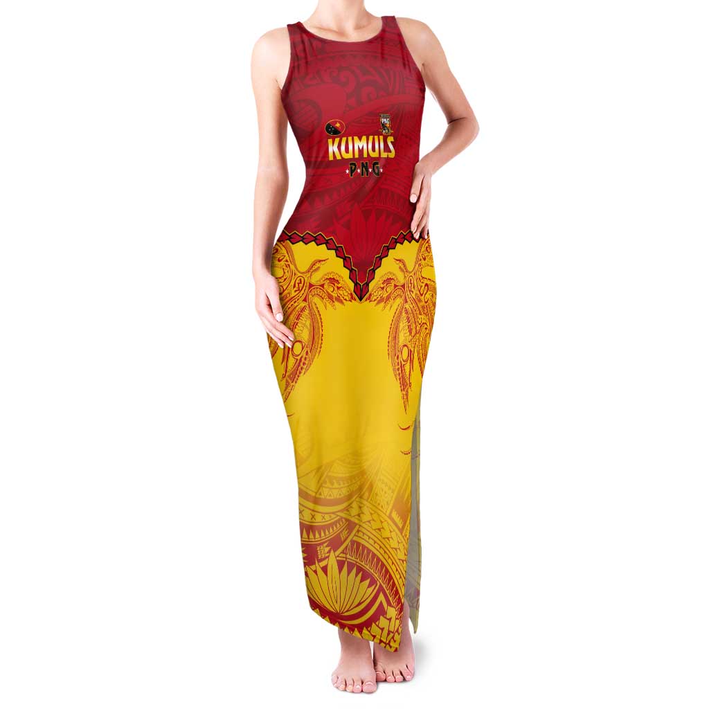 Papua New Guinea Rugby Custom Tank Maxi Dress Go Kumuls PNG - Polynesian Pattern