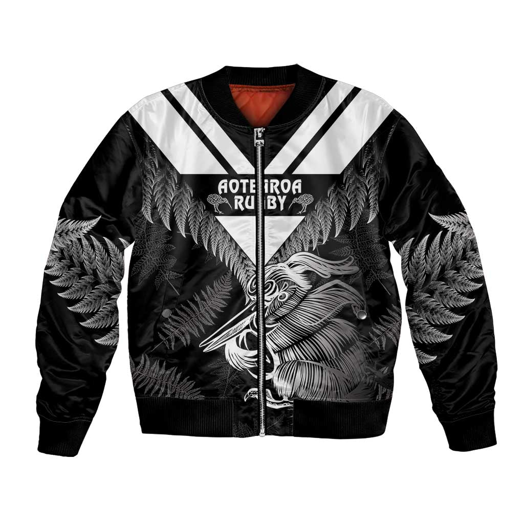 Aotearoa Silver Fern Rugby Custom Bomber Jacket 2024 Go Kiwi