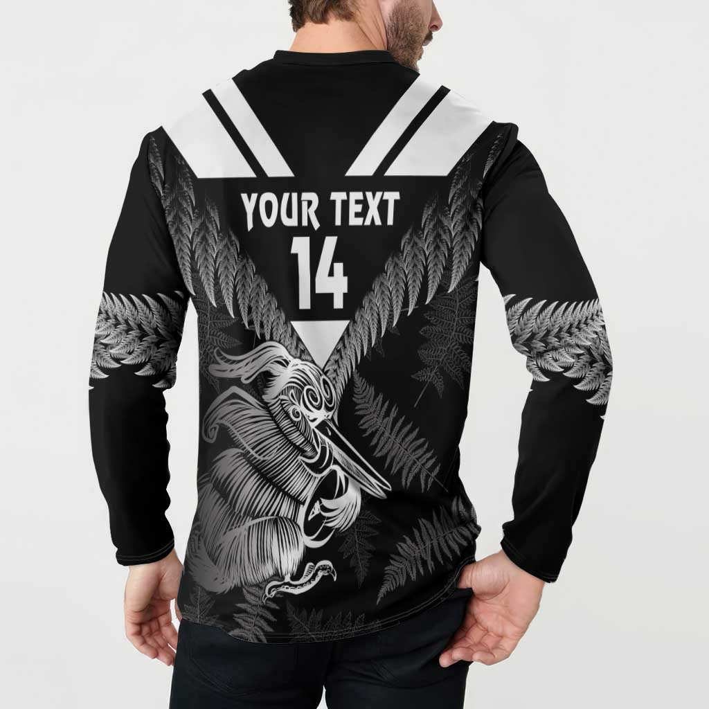 Aotearoa Silver Fern Rugby Custom Button Sweatshirt 2024 Go Kiwi