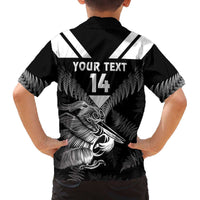 Aotearoa Silver Fern Rugby Custom Family Matching Off The Shoulder Long Sleeve Dress and Hawaiian Shirt 2024 Go Kiwi LT14 - Polynesian Pride