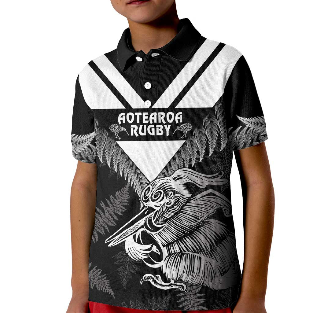 Aotearoa Silver Fern Rugby Custom Kid Polo Shirt 2024 Go Kiwi