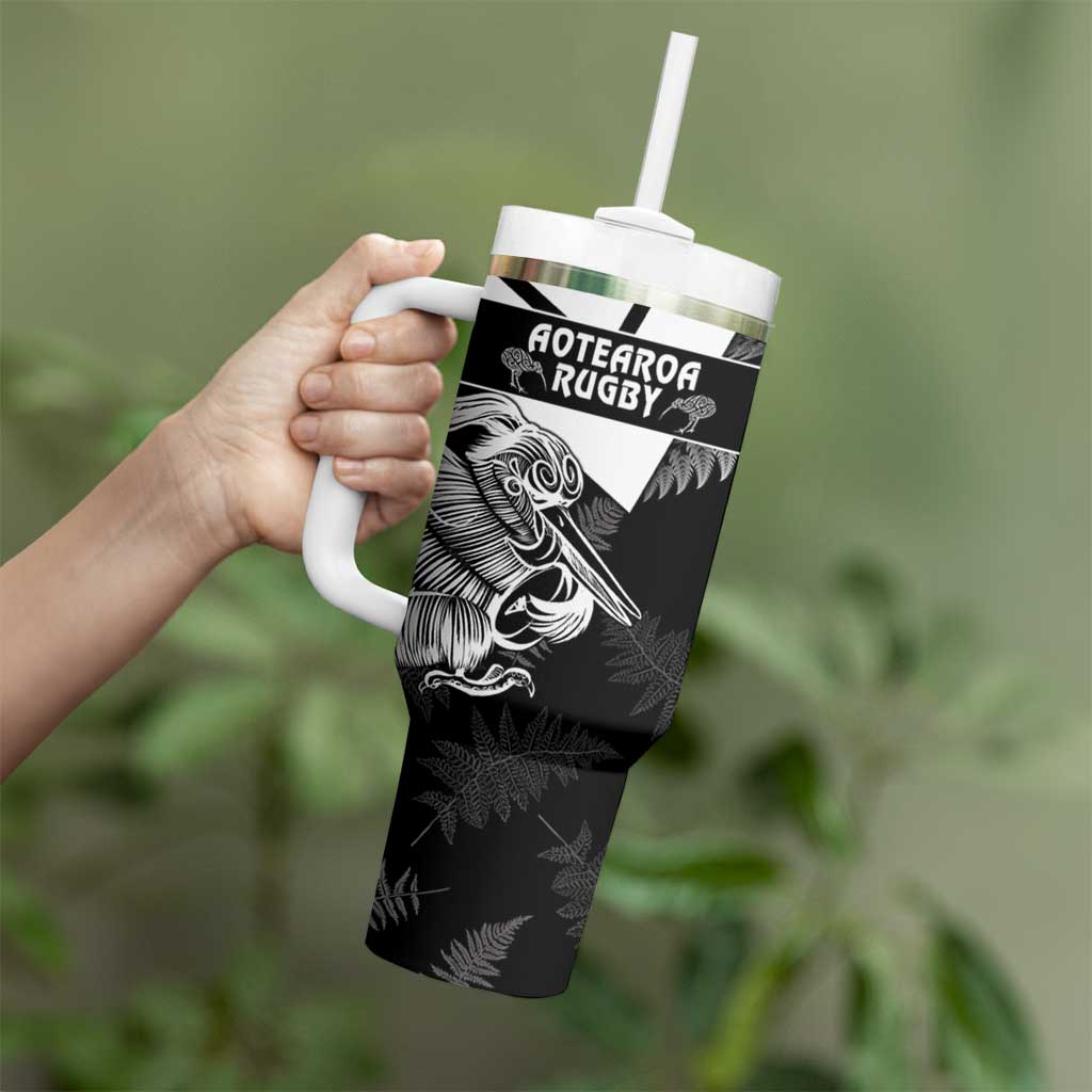 Custom Aotearoa Silver Fern Rugby Tumbler With Handle 2024 Go Kiwi