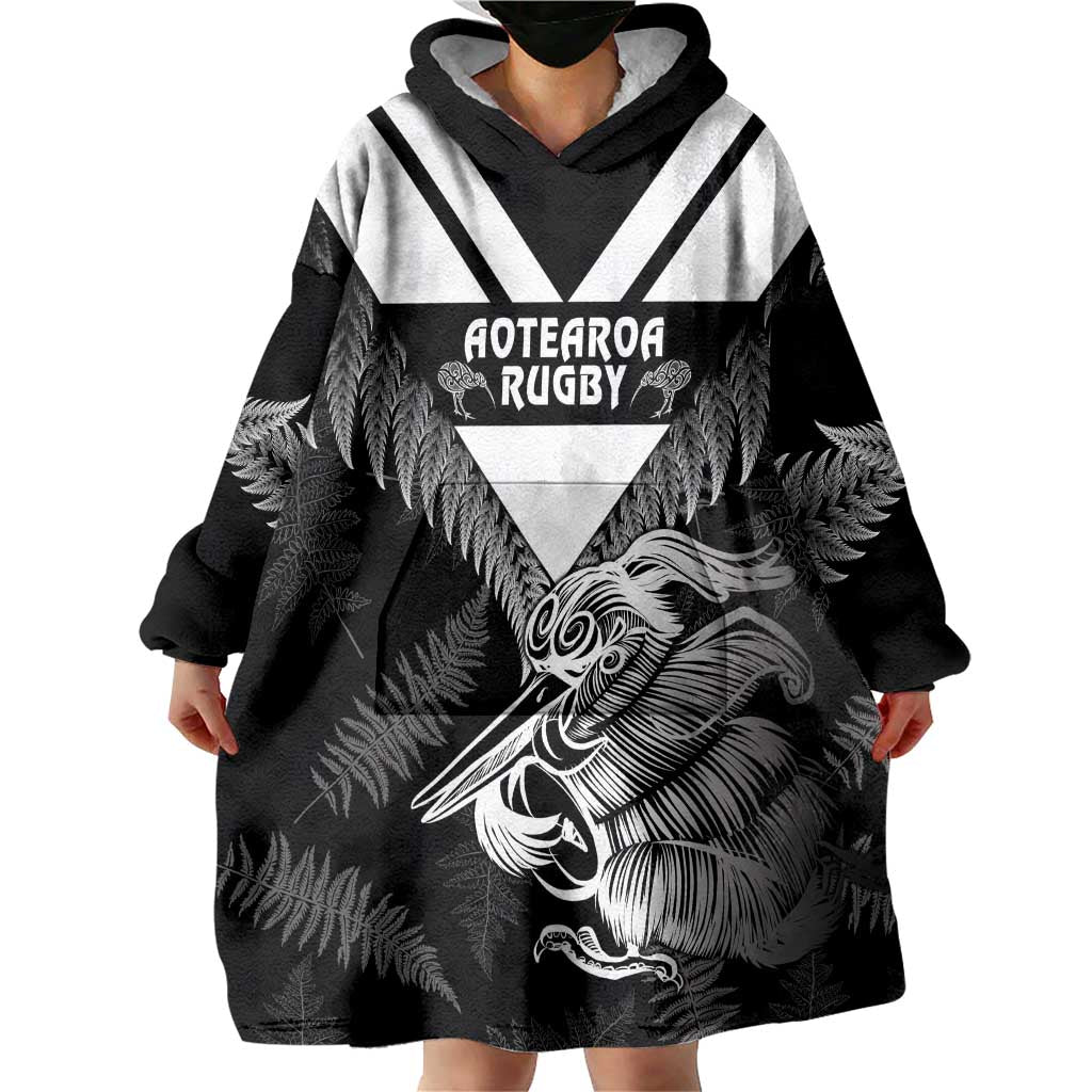 Aotearoa Silver Fern Rugby Custom Wearable Blanket Hoodie 2024 Go Kiwi