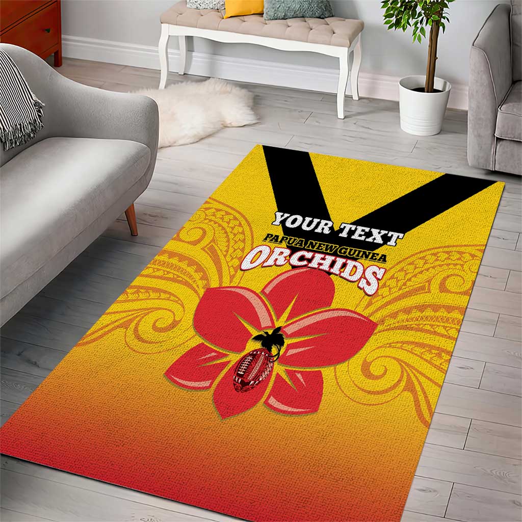 Orchids PNG Rugby Custom Area Rug Go Champions Papua New Guinea