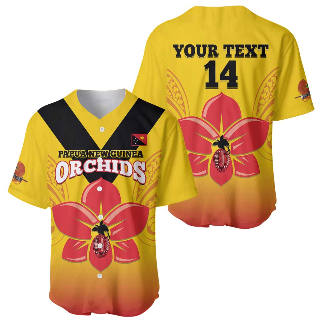 Orchids PNG Rugby Custom Baseball Jersey Go Champions Papua New Guinea