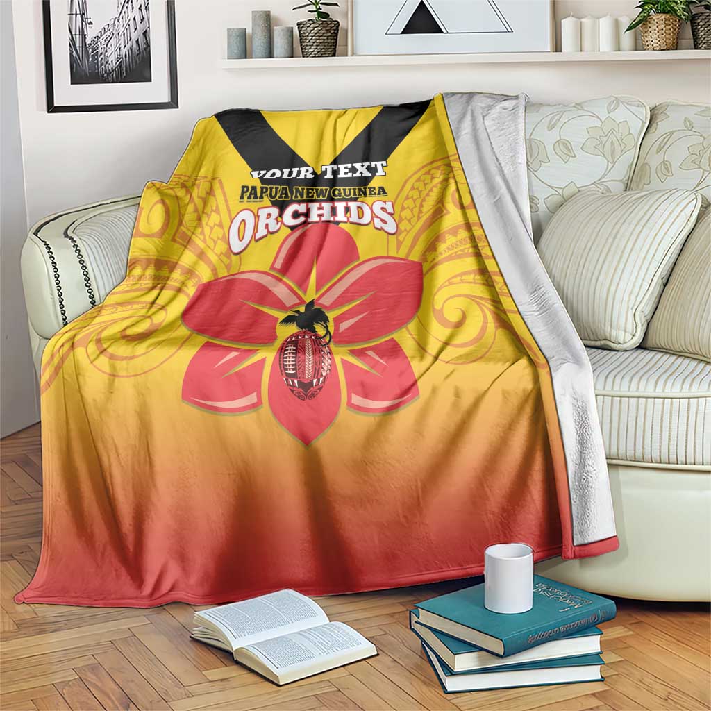 Orchids PNG Rugby Custom Blanket Go Champions Papua New Guinea