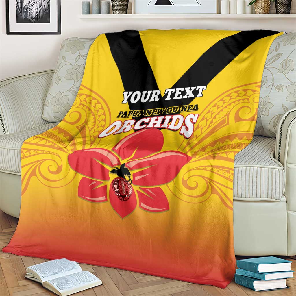 Orchids PNG Rugby Custom Blanket Go Champions Papua New Guinea