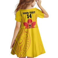 Orchids PNG Rugby Custom Family Matching Off The Shoulder Long Sleeve Dress and Hawaiian Shirt Go Champions Papua New Guinea LT14 - Polynesian Pride