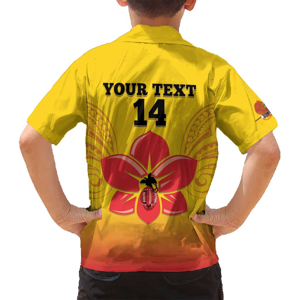 Orchids PNG Rugby Custom Family Matching Puletasi and Hawaiian Shirt Go Champions Papua New Guinea