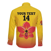 Orchids PNG Rugby Custom Long Sleeve Button Shirt Go Champions Papua New Guinea