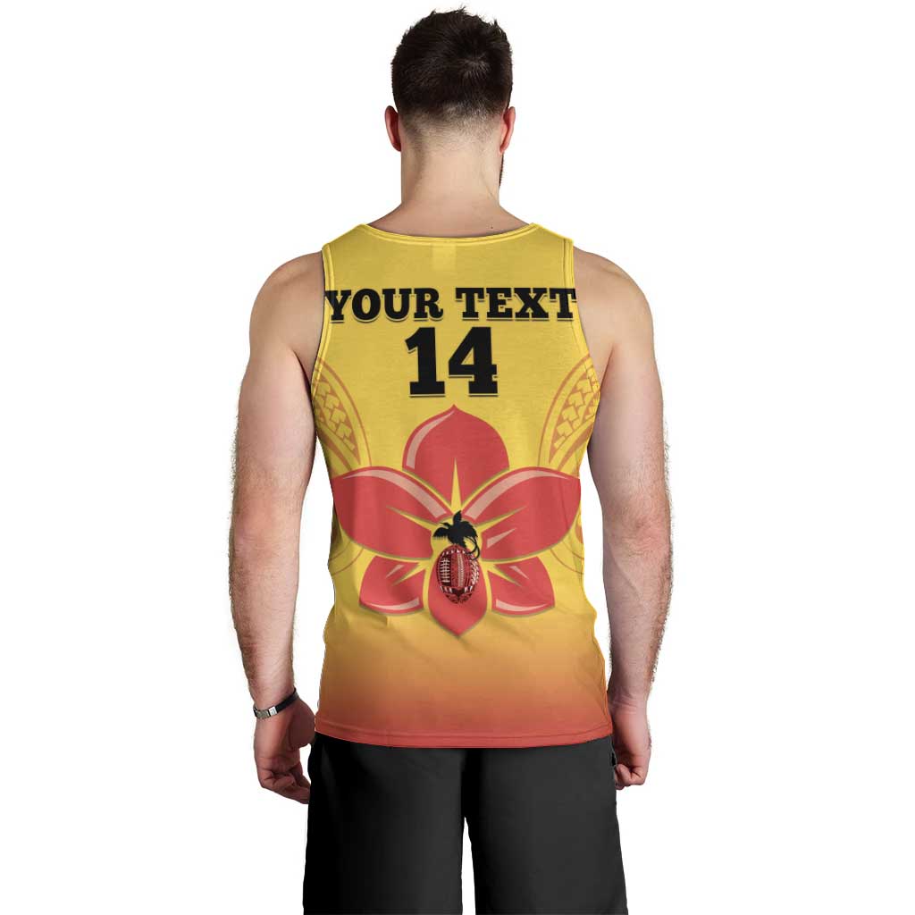 Orchids PNG Rugby Custom Men Tank Top Go Champions Papua New Guinea