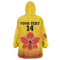 Orchids PNG Rugby Custom Wearable Blanket Hoodie Go Champions Papua New Guinea