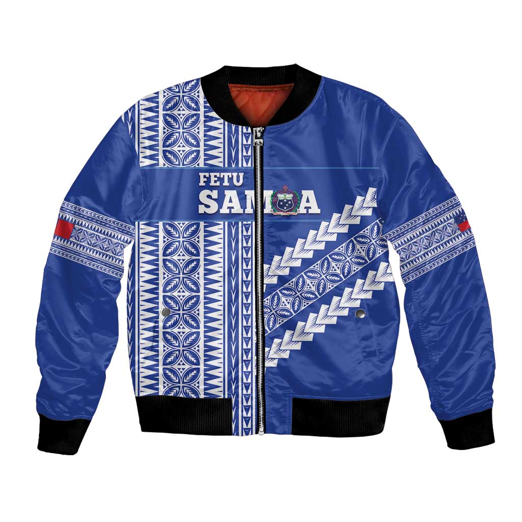 Fetu Samoa Rugby Custom Bomber Jacket Siapo Pattern - Sporty Style