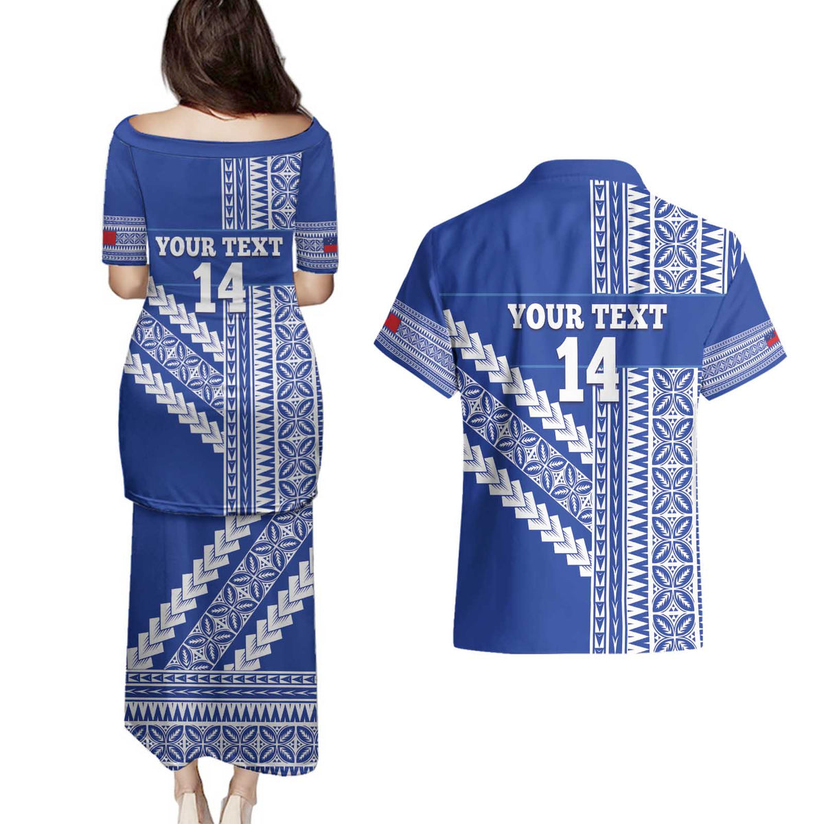 Fetu Samoa Rugby Custom Couples Matching Puletasi and Hawaiian Shirt Siapo Pattern - Sporty Style