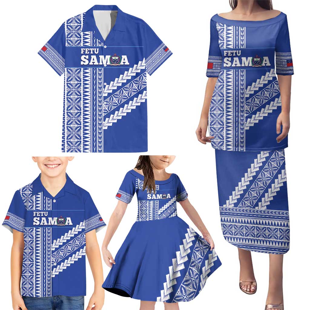 Fetu Samoa Rugby Custom Family Matching Puletasi and Hawaiian Shirt Siapo Pattern - Sporty Style