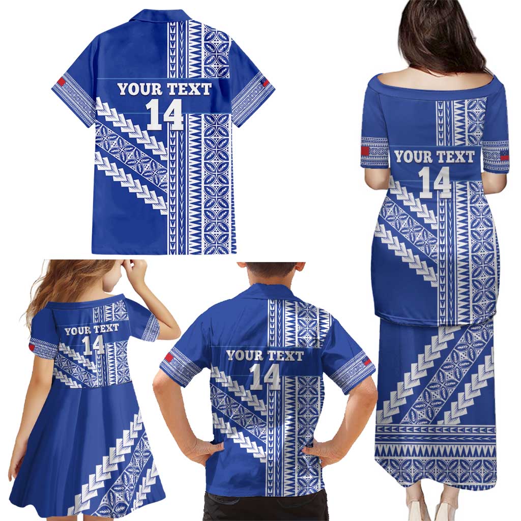Fetu Samoa Rugby Custom Family Matching Puletasi and Hawaiian Shirt Siapo Pattern - Sporty Style