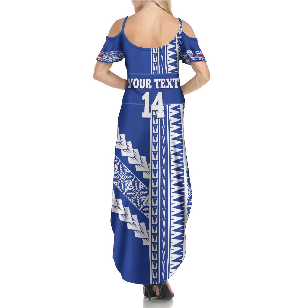 Fetu Samoa Rugby Custom Family Matching Summer Maxi Dress and Hawaiian Shirt Siapo Pattern - Sporty Style