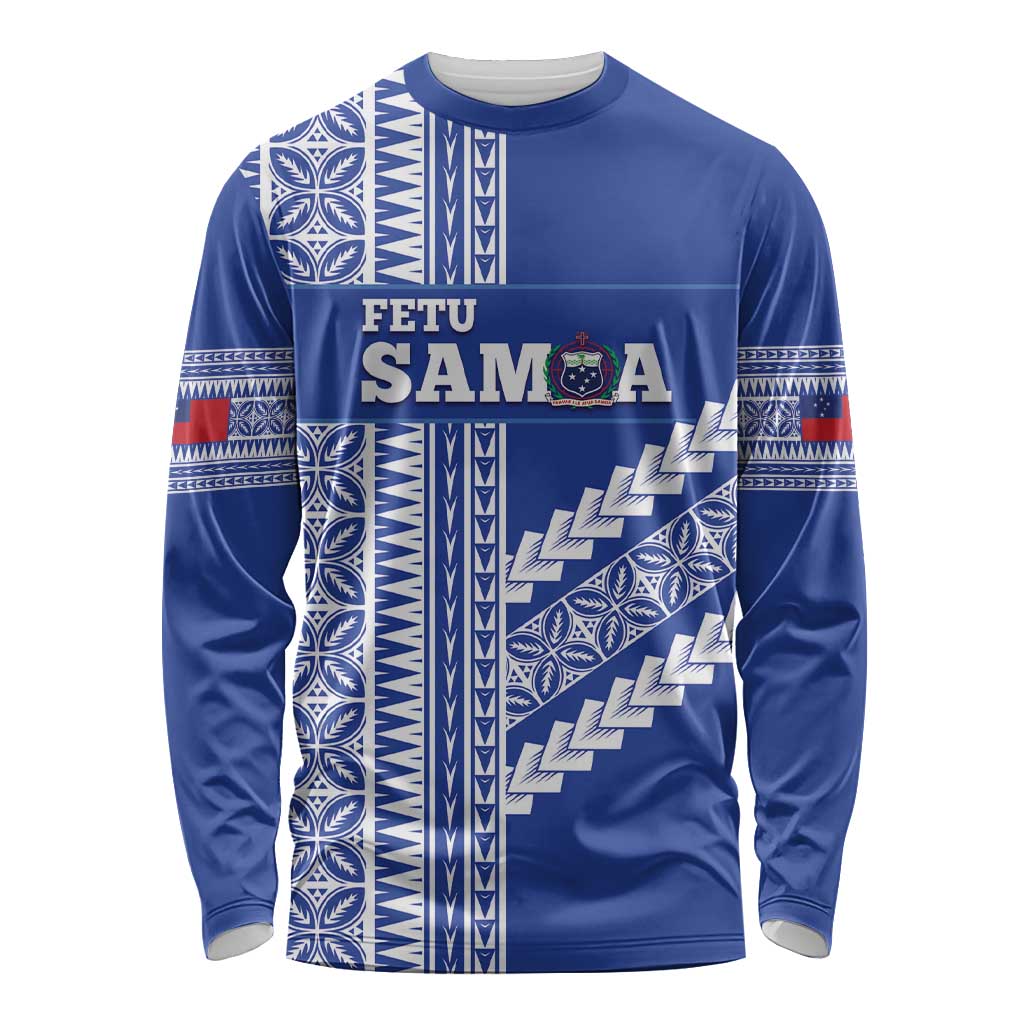 Fetu Samoa Rugby Custom Long Sleeve Shirt Siapo Pattern - Sporty Style