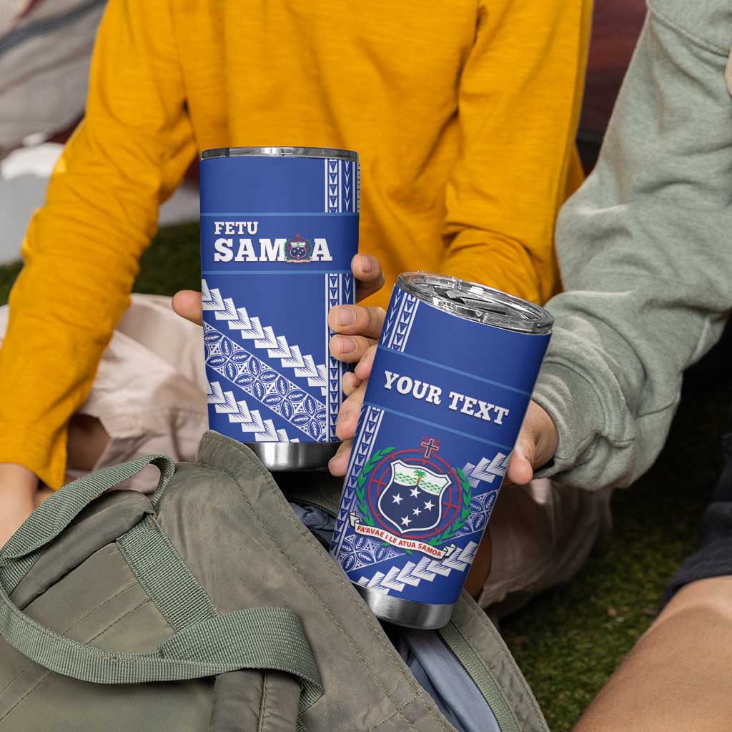 Custom Fetu Samoa Rugby Tumbler Cup Siapo Pattern - Sporty Style