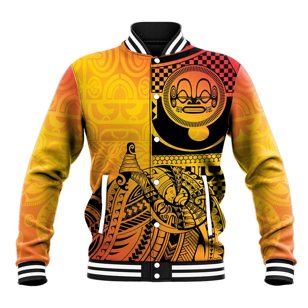 Marquesas Islands Baseball Jacket Marquesan Matatiki Fish Hook Patutiki - Polynesian Pride
