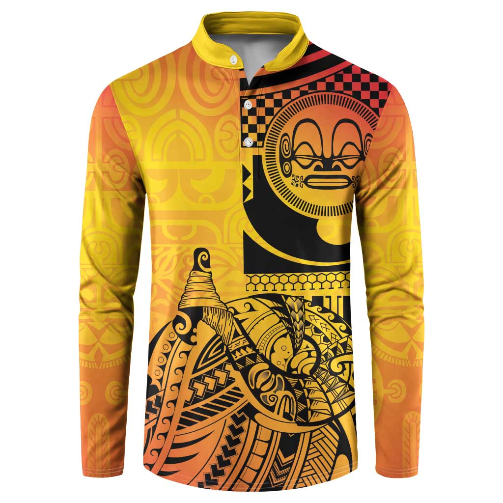 Marquesas Islands Button Sweatshirt Marquesan Matatiki Fish Hook Patutiki - Polynesian Pride