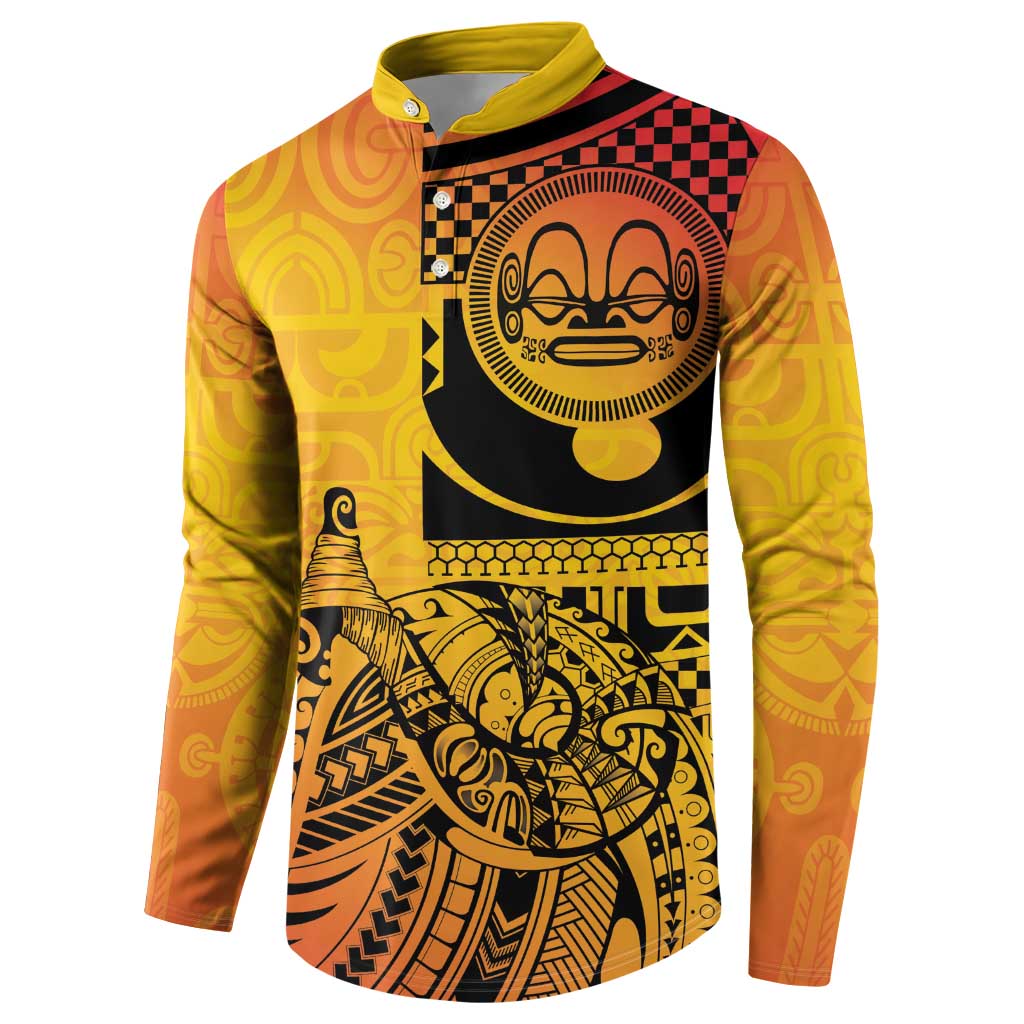 Marquesas Islands Button Sweatshirt Marquesan Matatiki Fish Hook Patutiki - Polynesian Pride