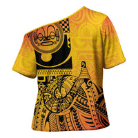 Marquesas Islands Cross Shoulder Shirt Marquesan Matatiki Fish Hook Patutiki - Polynesian Pride