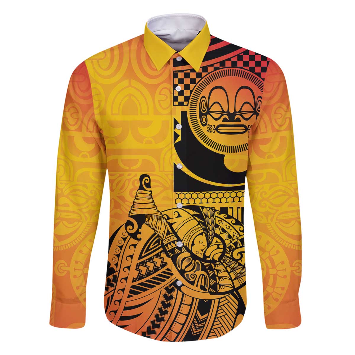 Marquesas Islands Family Matching Off The Shoulder Long Sleeve Dress and Hawaiian Shirt Marquesan Matatiki Fish Hook Patutiki - Polynesian Pride