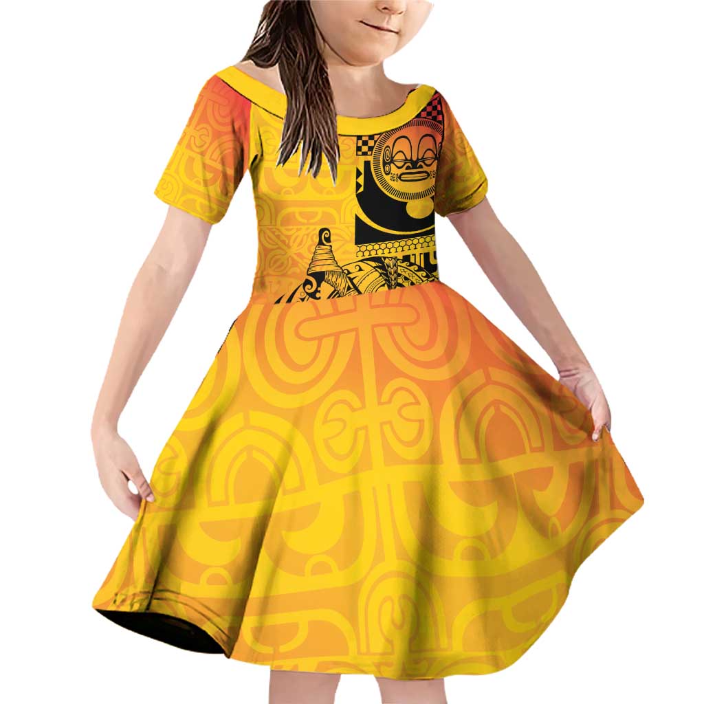 Marquesas Islands Family Matching Off Shoulder Short Dress and Hawaiian Shirt Marquesan Matatiki Fish Hook Patutiki - Polynesian Pride